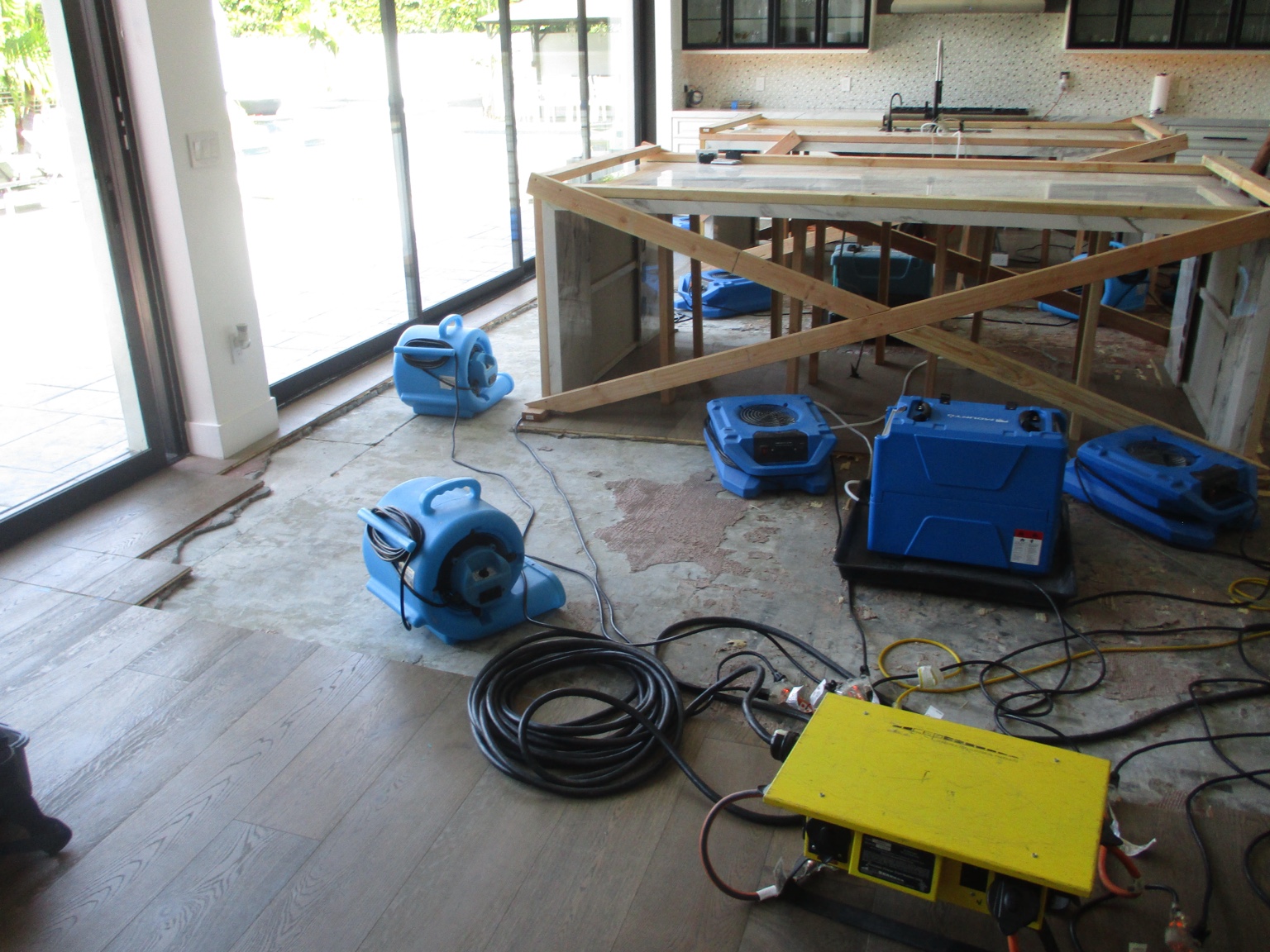 Kitchen drying after demolition